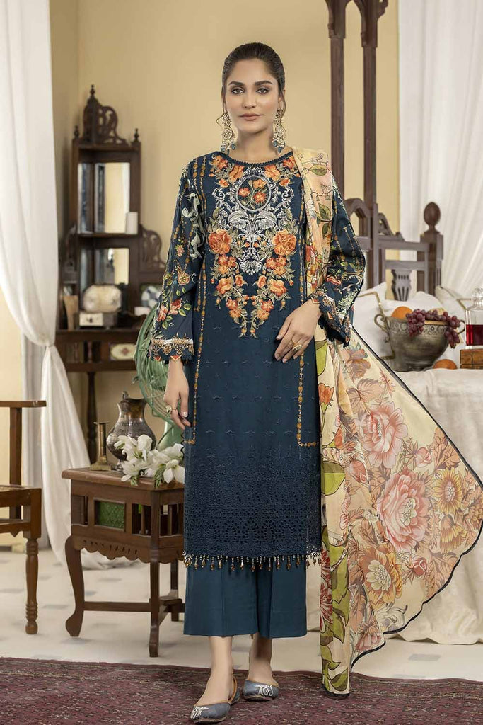 Zebaish Misaal Stitched/Pret Chikankari & Printed Lawn with Chiffon Dupatta  – DN3