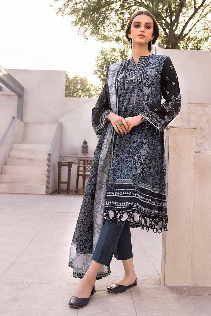 Gul Ahmed Monochrome Black & White – 3PC Unstitched Embroidered Lawn Suit with Denting Lawn Dupatta DN-32104