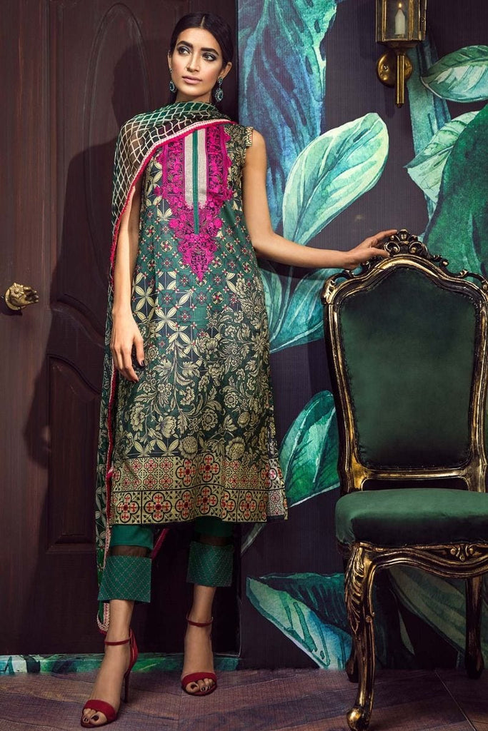 Khaadi Tropical Escape Lawn Collection 2018 – E18102 Green 3Pc
