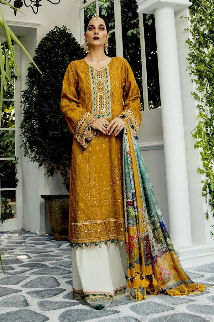 MARIA.B Lawn Eid Collection 2020 – 04 Mustard and Teal