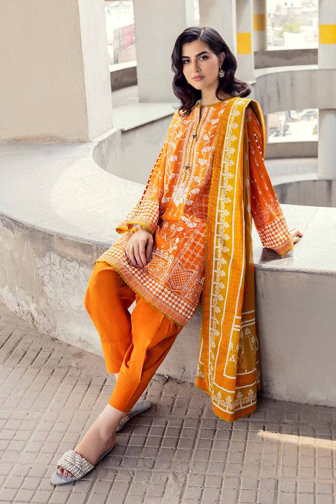 Gul Ahmed 2023 – 3PC Embroidered Cambric Suit with Printed Lawn Dupatta CBE-32009