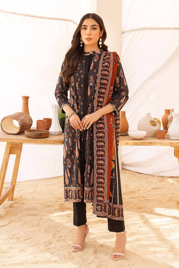 Gul Ahmed 2023 – 3PC Printed Cambric Suit with Lawn Dupatta CBN-32001