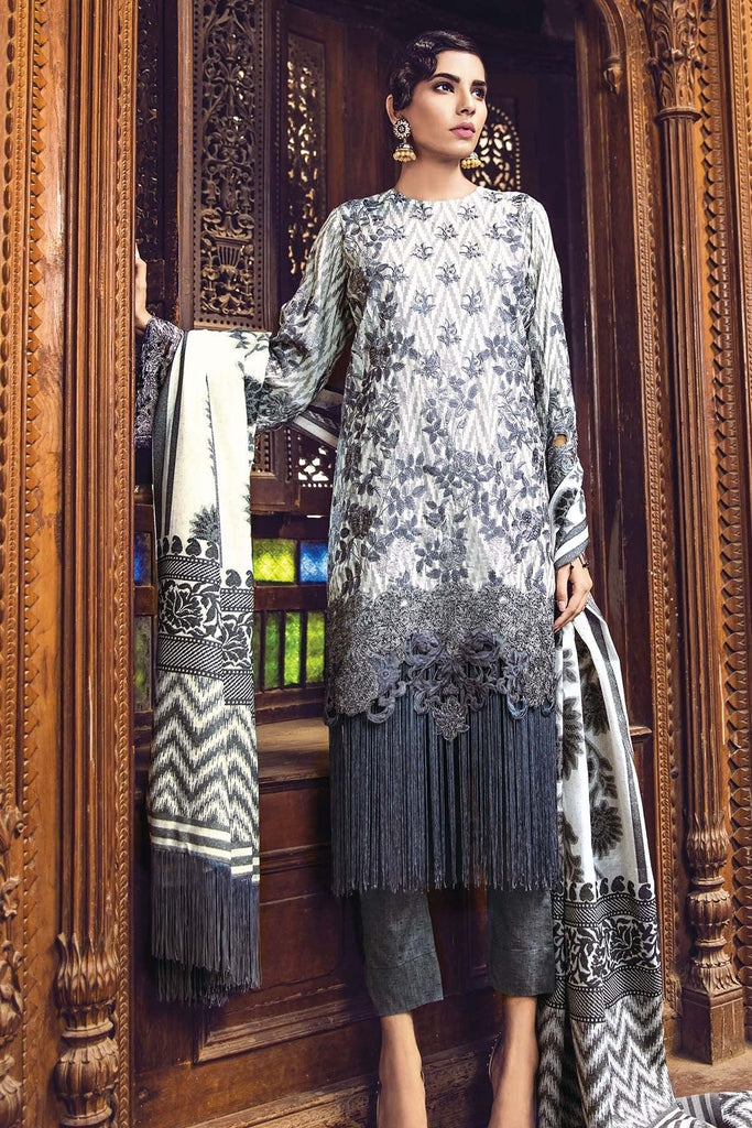 AlKaram Festive Embroidered Jacquard Collection 2018 – FC-03-18 Grey
