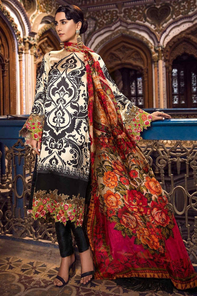 AlKaram Festive Embroidered Silk Collection 2018 – FC-09-18 Beige