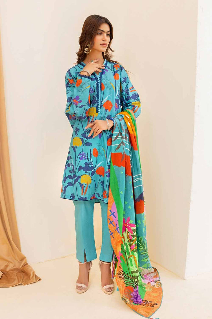 Gul Ahmed 2023 – 3PC Printed Cambric Suit with Lawn Dupatta CBN-32021