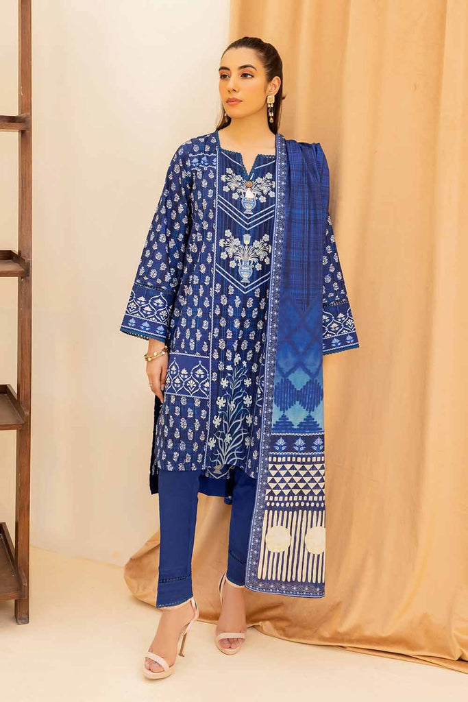 Gul Ahmed 2023 – 3PC Printed Cambric Suit with Lawn Dupatta CBN-32015