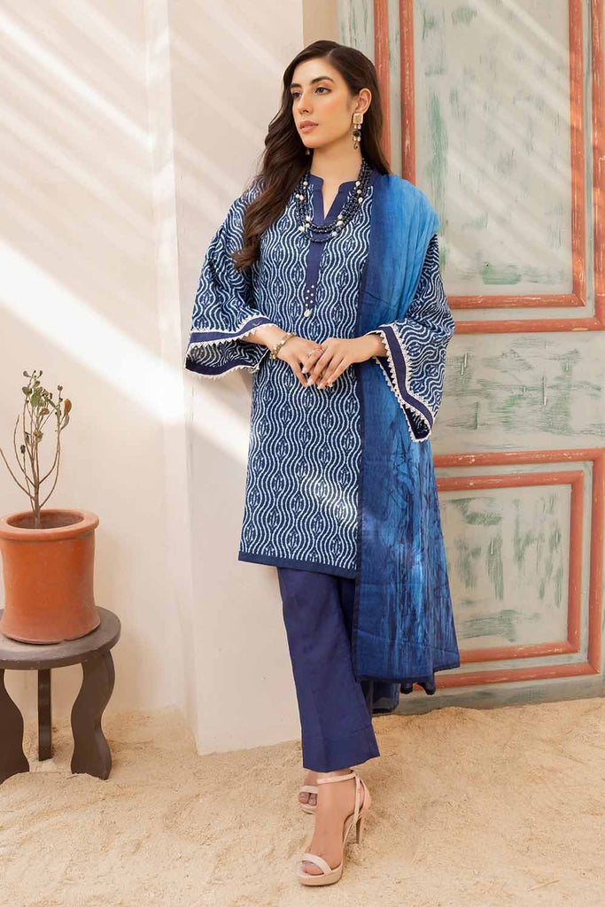 Gul Ahmed 2023 – 3PC Printed Cambric Suit with Lawn Dupatta CBN-32018