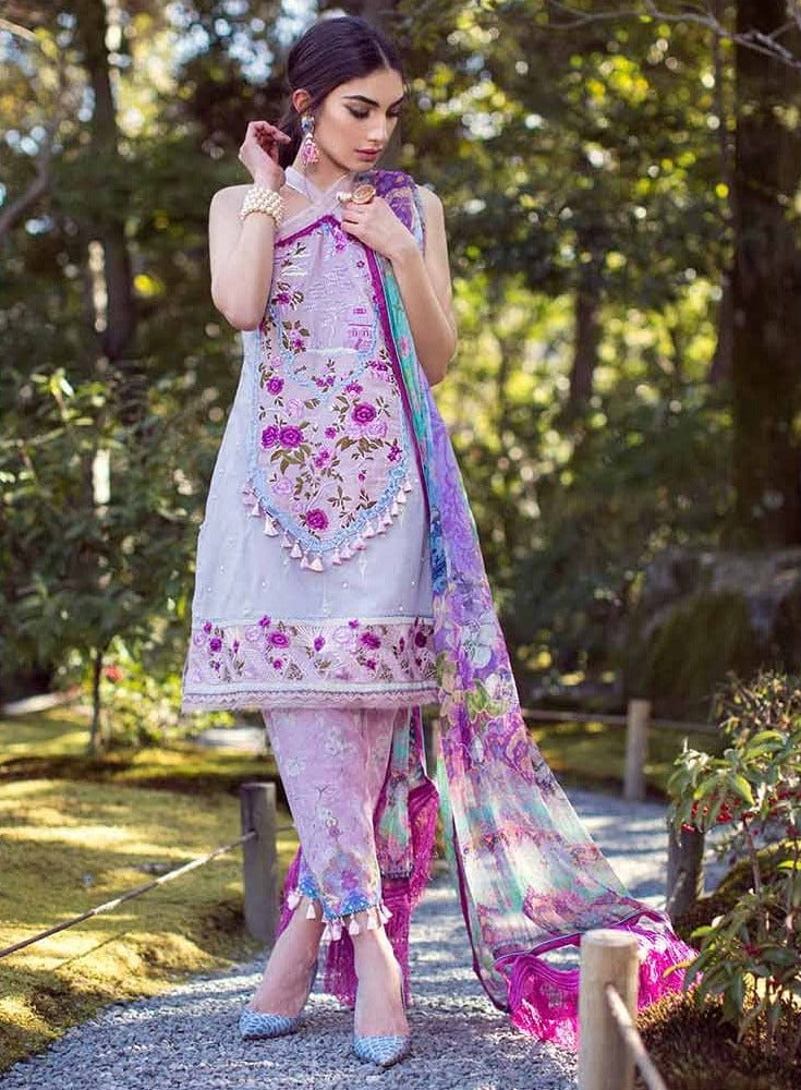 Farah Talib Aziz Luxury Lawn Collection – FTA-11 Gion Grey