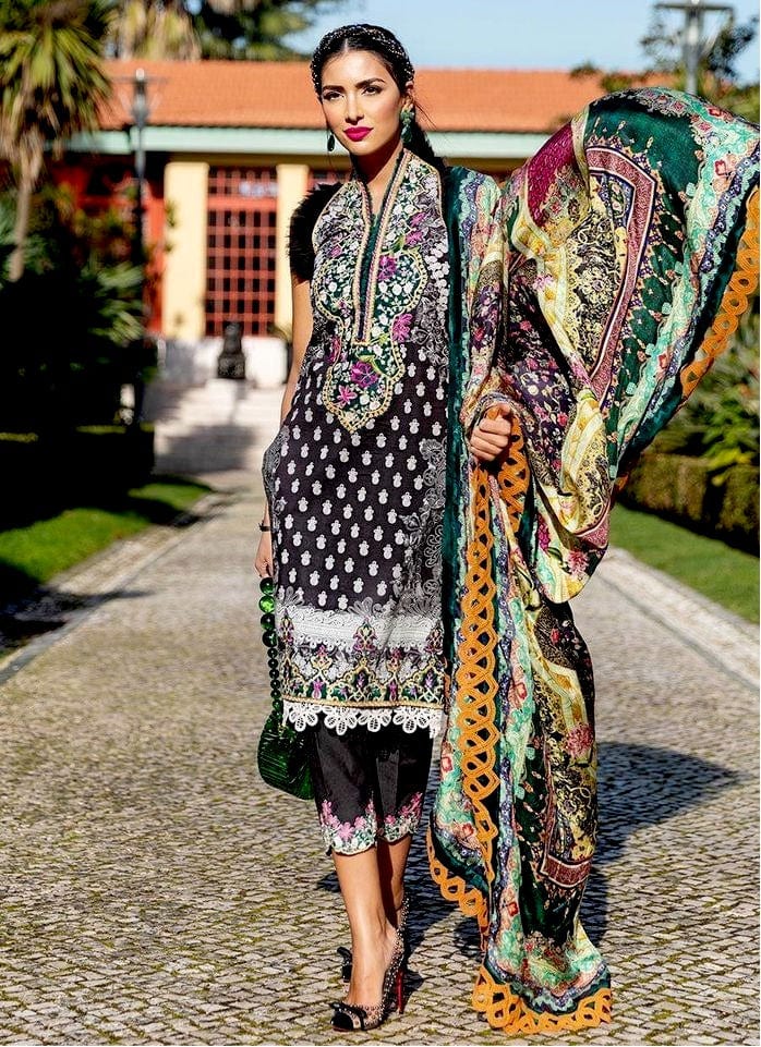 Farah Talib Aziz Luxury Lawn Collection – FTA-13 Belaza Black