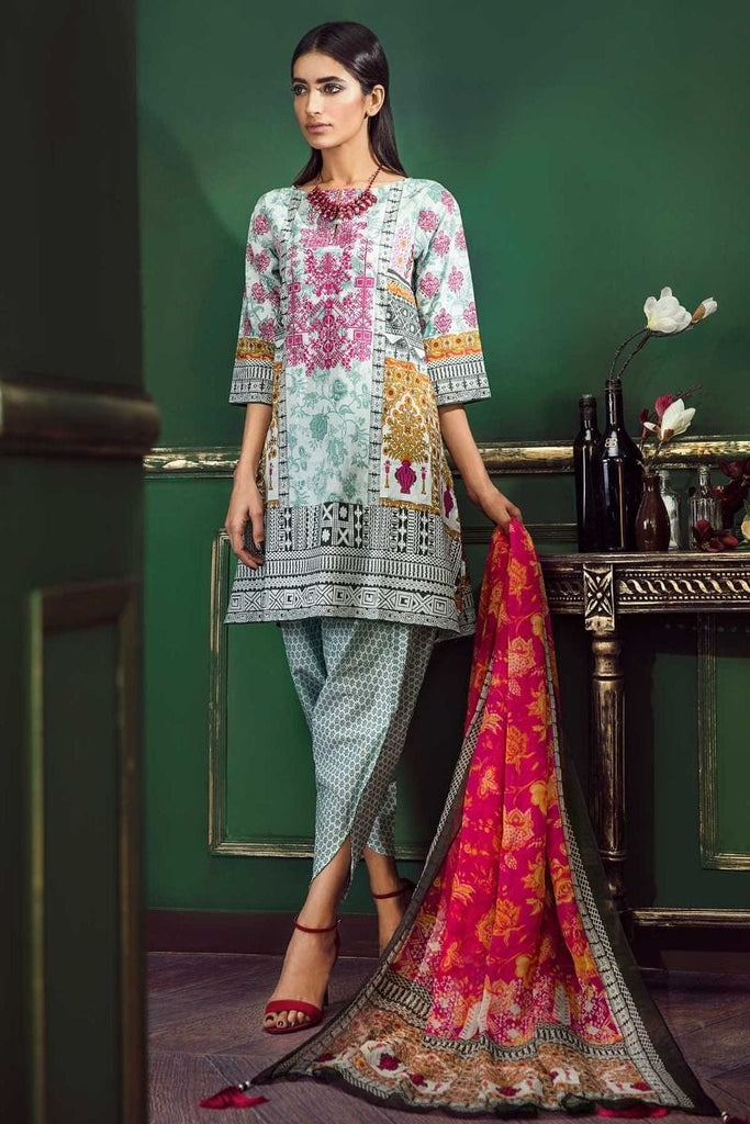 Khaadi Classics Lawn Collection 2018 – G18105 Green 3Pc