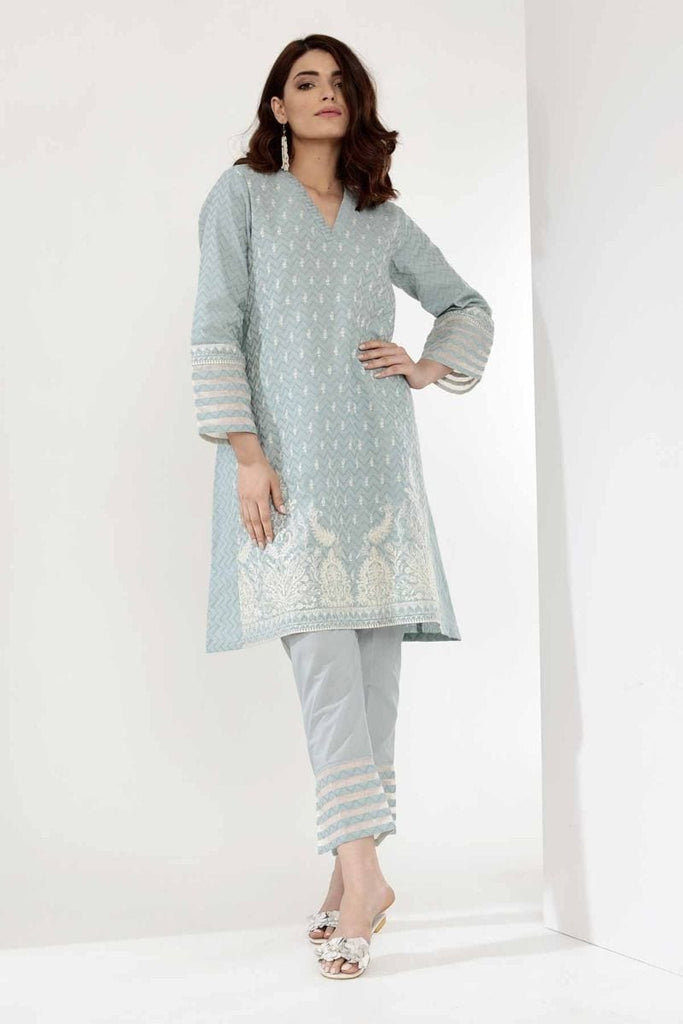 Khaadi Mid Summer Lawn Collection 2018 – I18302 Blue 2Pc