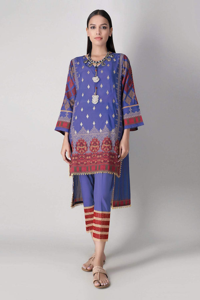 Khaadi Spring Collection 2021 – 2PC Suit · Embroidered Kameez Pants · I21105 Blue