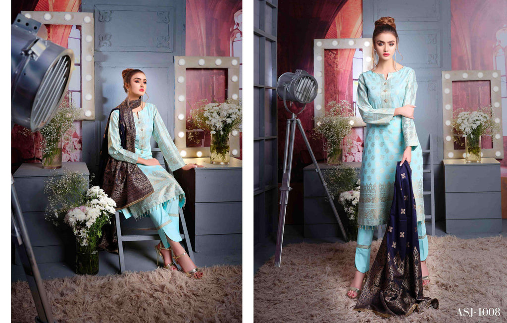 Amna Sohail by Tawakkal Fabrics – Cotton Cambric Banarsi Collection – ASJ 1008