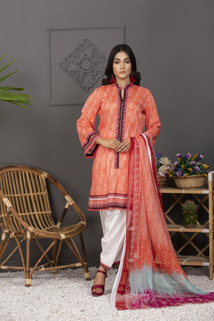 Orchid Printed Lawn Collection with Silk Dupatta Vol-5 – D02