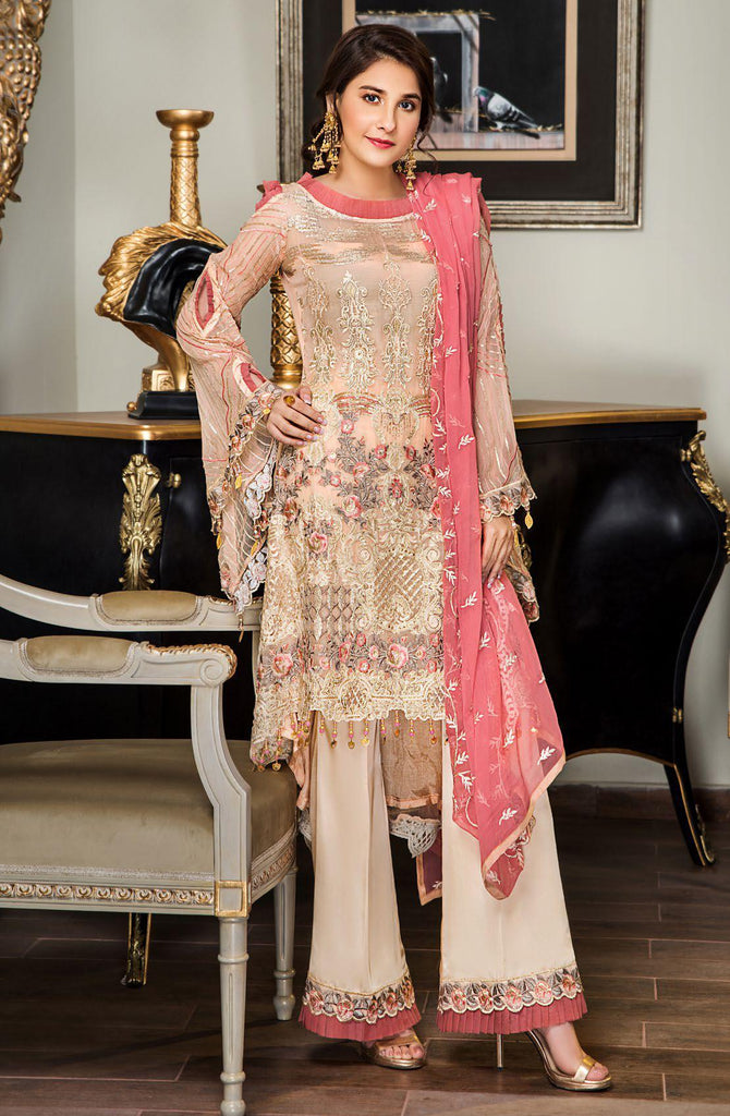 Maryam's Gold Luxury Embroidered Chiffon Collection Vol 5 – MG-59