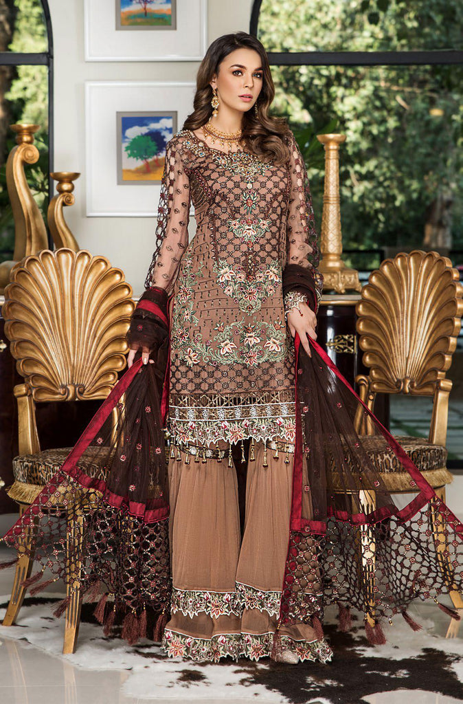 Maryam's Gold Luxury Embroidered Chiffon Collection Vol 5 – MG-60