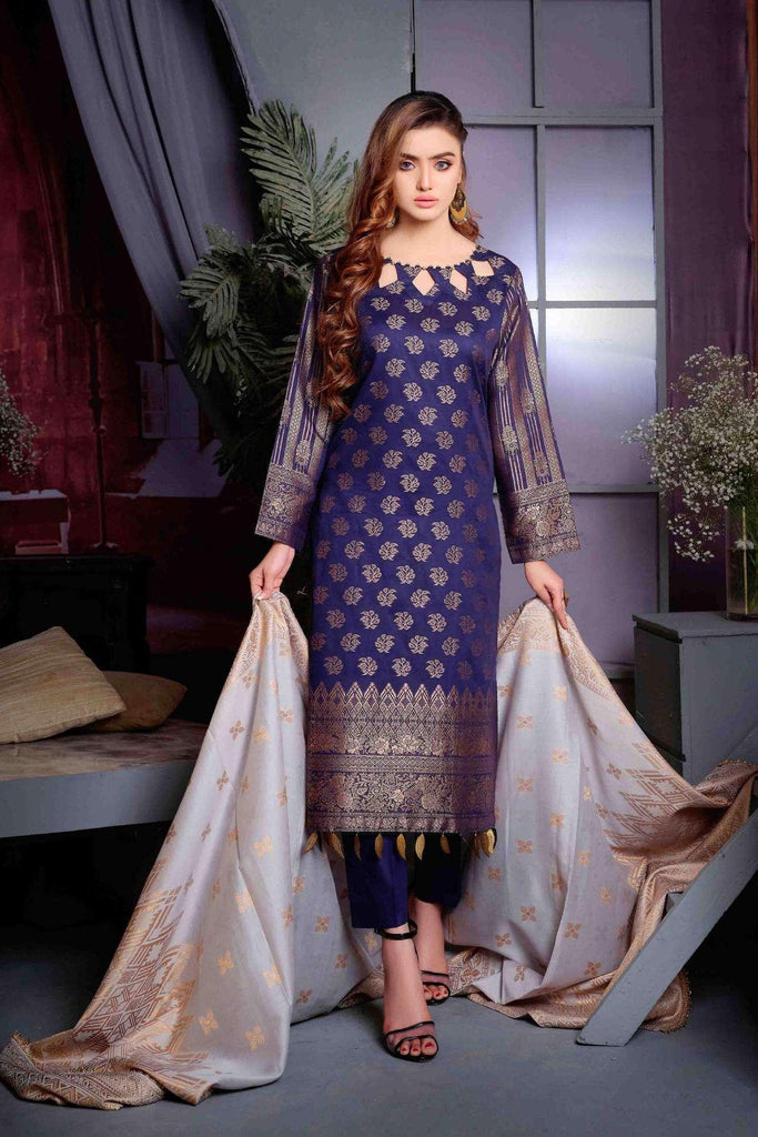 Amna Sohail by Tawakkal Fabrics – Cotton Cambric Banarsi Collection – ASJ 1001
