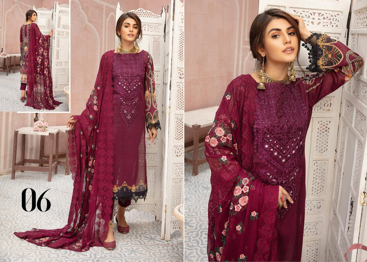 Mina Naqsh by Riaz Arts · Swiss Print with Signature Embroidered Dupat ...