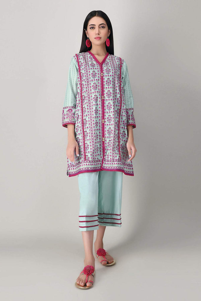 Khaadi Spring Collection 2021 – 2PC Suit · Printed Kameez Pants · J21122 Blue