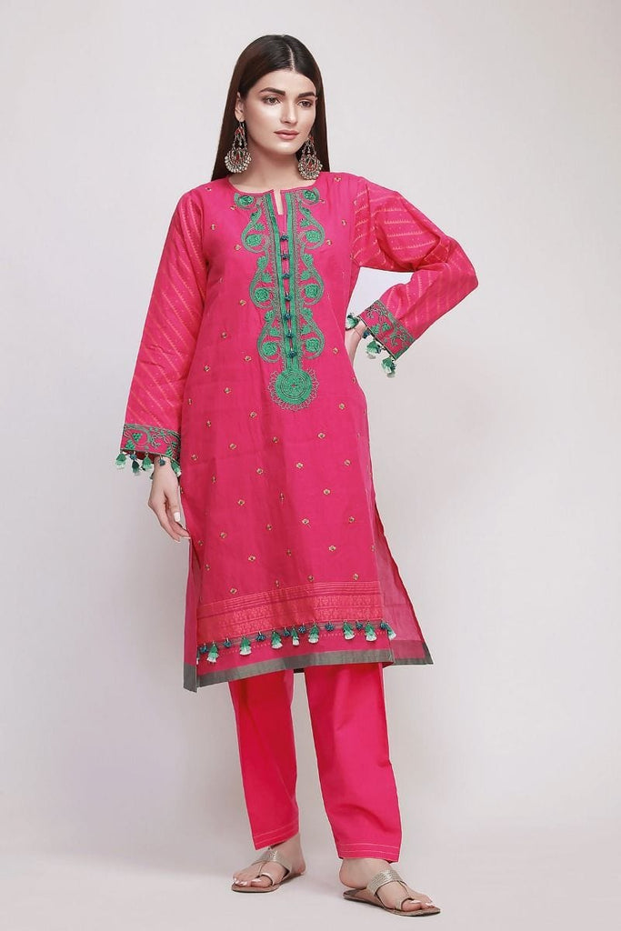 Khaadi The Tale of Spring Lawn Collection 2019 – JI19101 Pink 2Pc