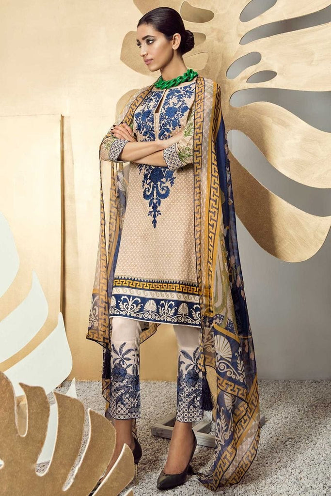 Khaadi Classics Lawn Collection 2018 – K18102 Beige 3Pc