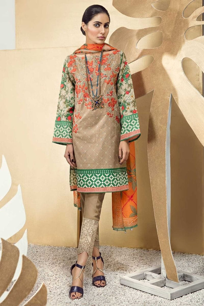 Khaadi Classics Lawn Collection 2018 – K18103 Beige 3Pc