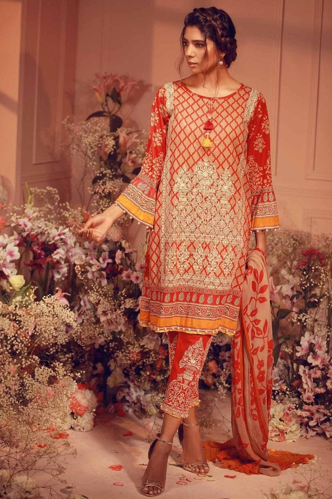 Khaadi Summer Lawn Collection 2018 Vol-2 – K18205 Red