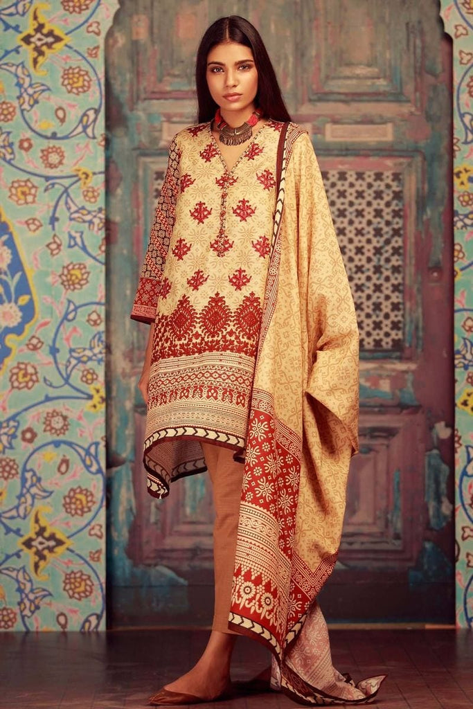 Khaadi Winter Collection 2017 – KB17605 Beige 3Pc