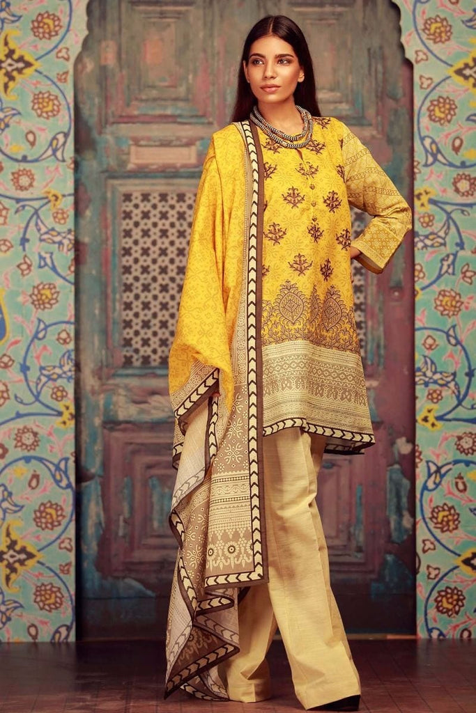 Khaadi Winter Collection 2017 – KB17605 Mustard 3Pc