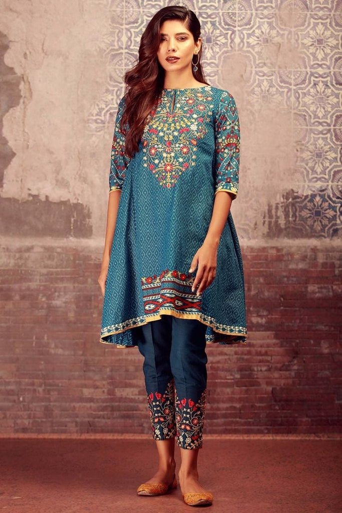 Khaadi Winter Collection 2017 – KN17606 Blue 2Pc