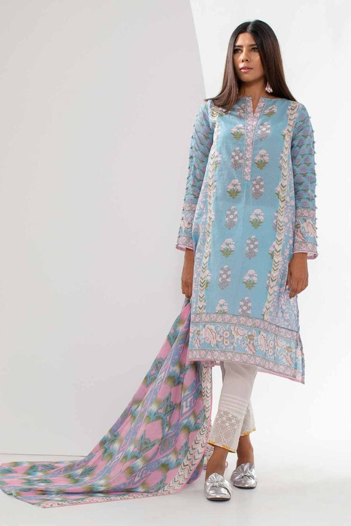 Khaadi Mid Summer Lawn Collection 2018 – L18306 Blue 2Pc
