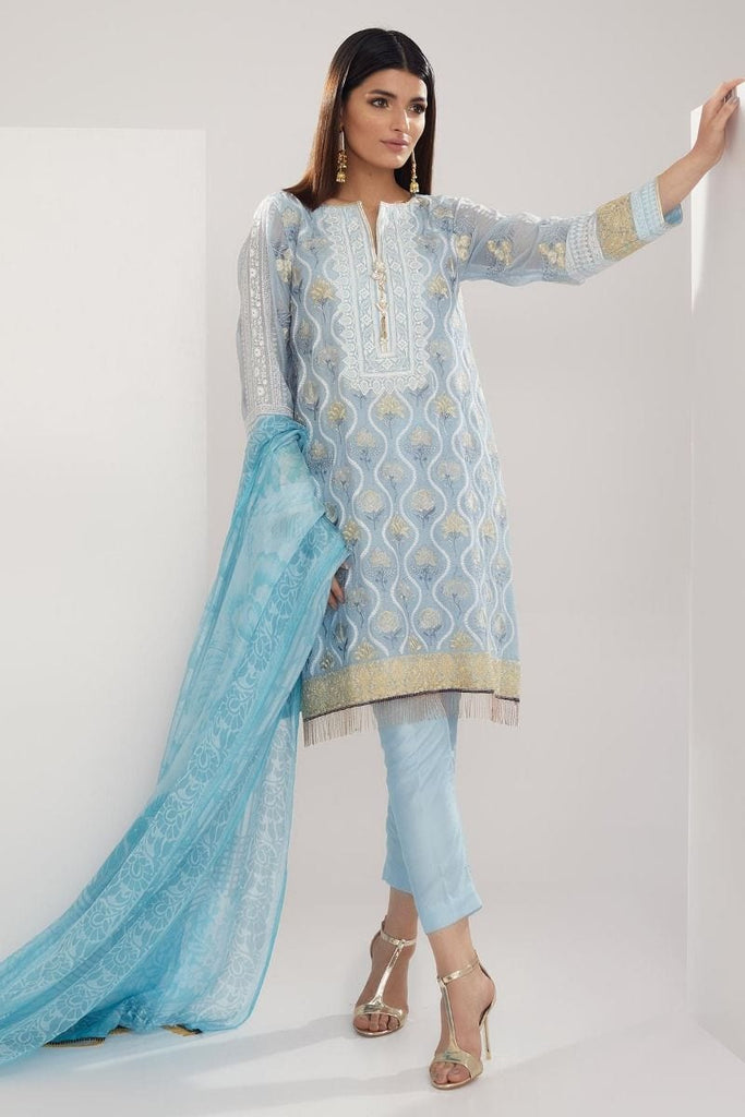 Khaadi Luxury Collection 2018 – LCC18201 Blue
