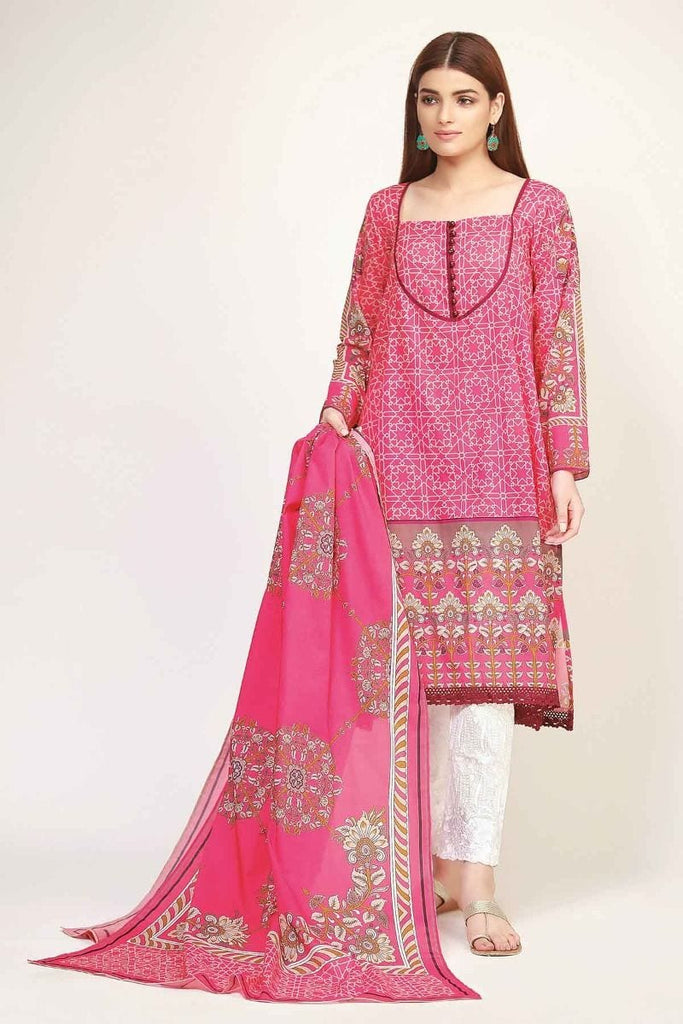 Khaadi The Tale of Spring Lawn Collection 2019 – LF19105 Pink 2Pc