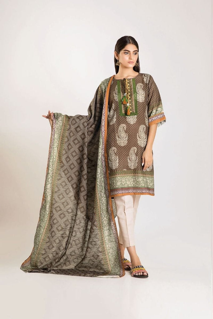Khaadi Winter Vibe Collection 2019 – LKL19501 Brown 2Pc