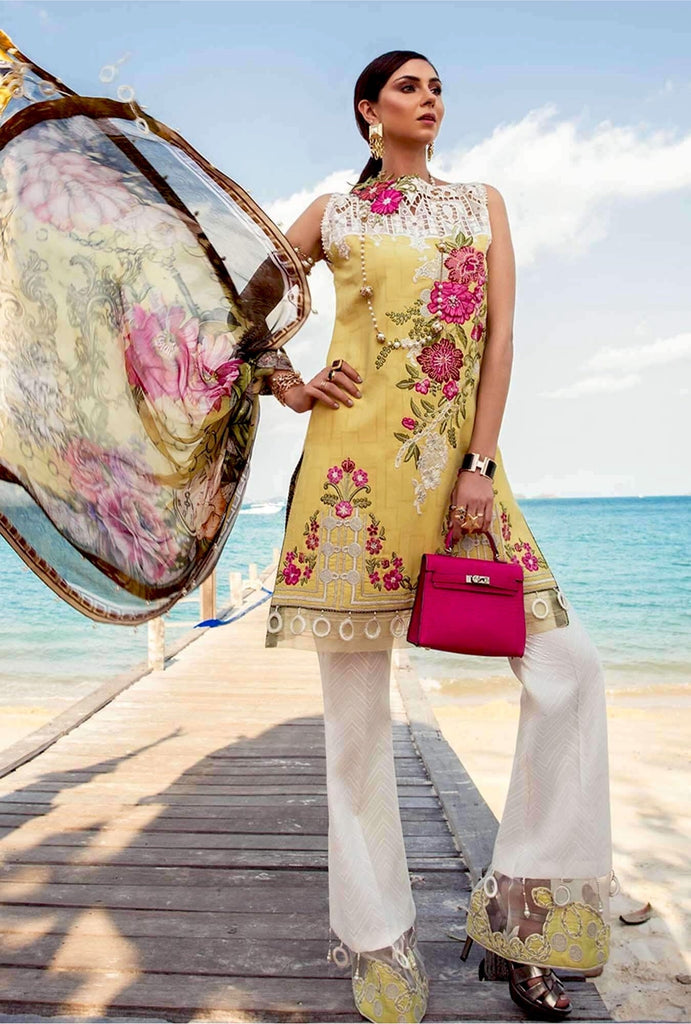 Noor by Saadia Asad Luxury Lawn Collection – 02A Lemmon Yellow