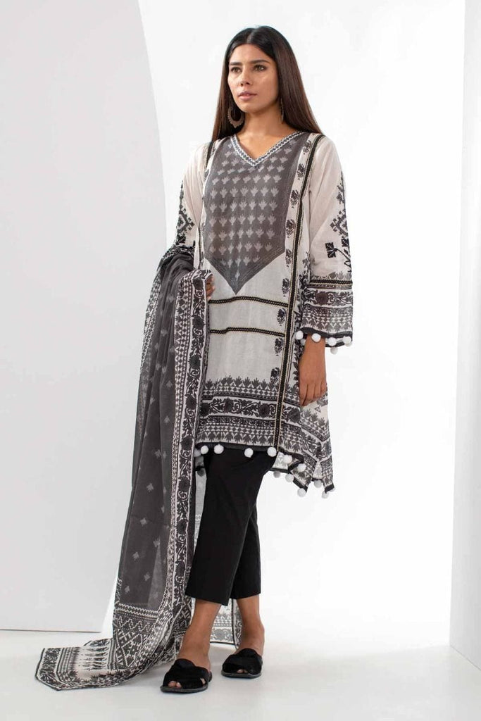 Khaadi Mid Summer Lawn Collection 2018 – M18301 White 2Pc