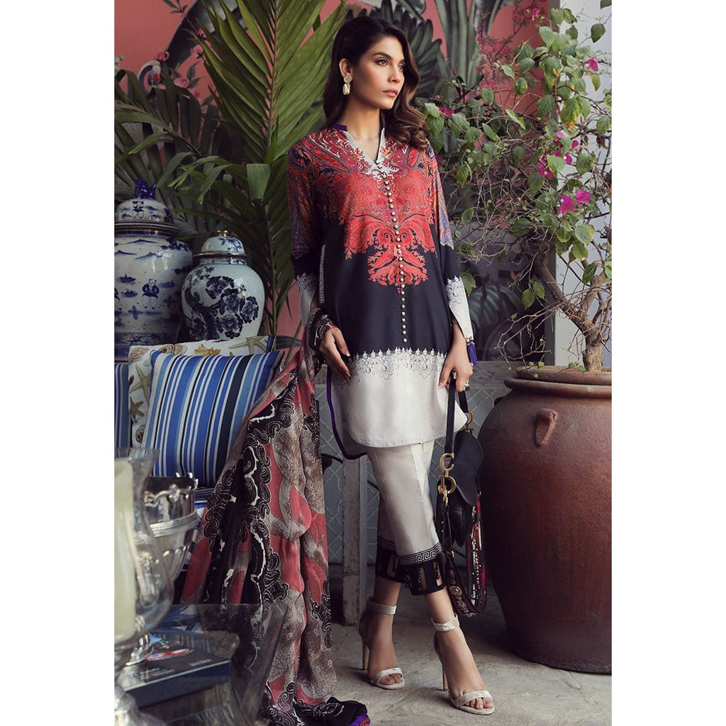 Sana Safinaz Muzlin Lawn Collection 2019 – 19A - Ebony
