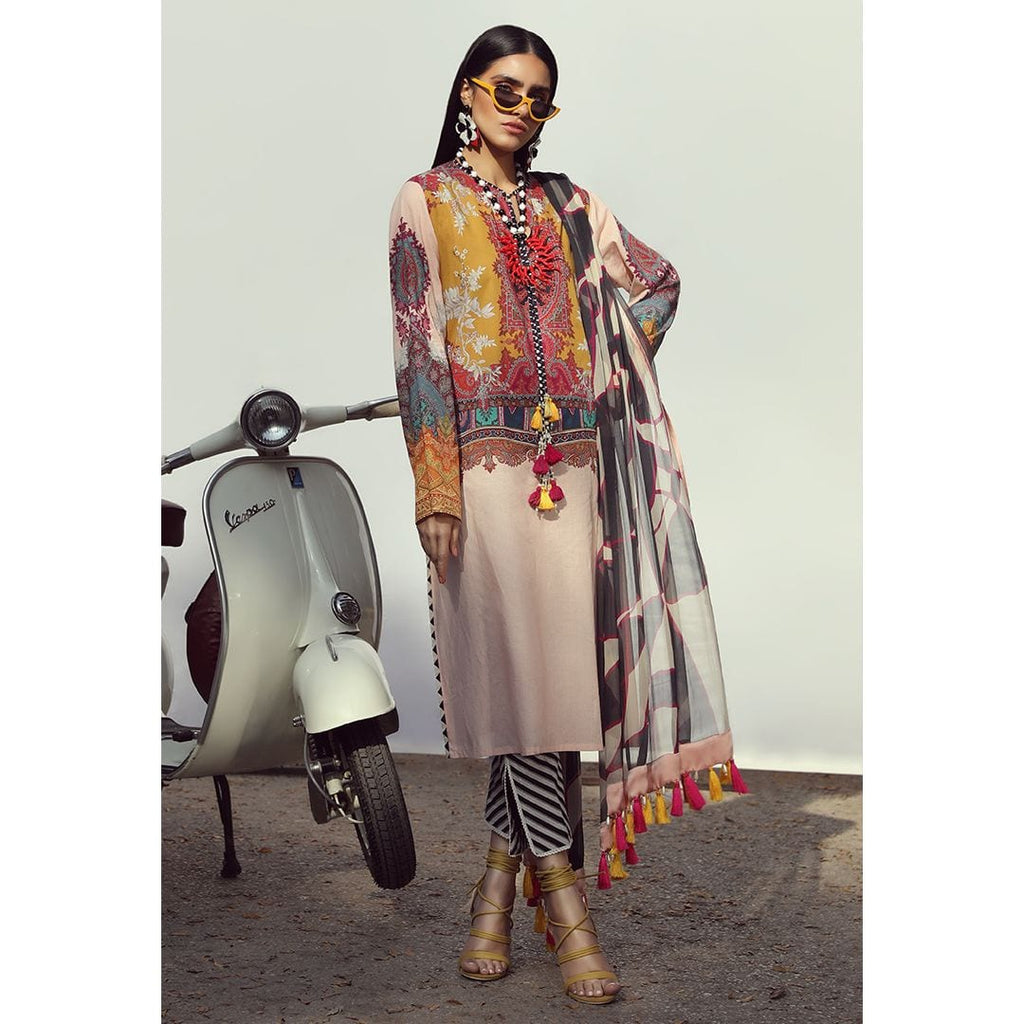 Sana Safinaz Muzlin Lawn Collection 2019 – 20B - Peach Blossom
