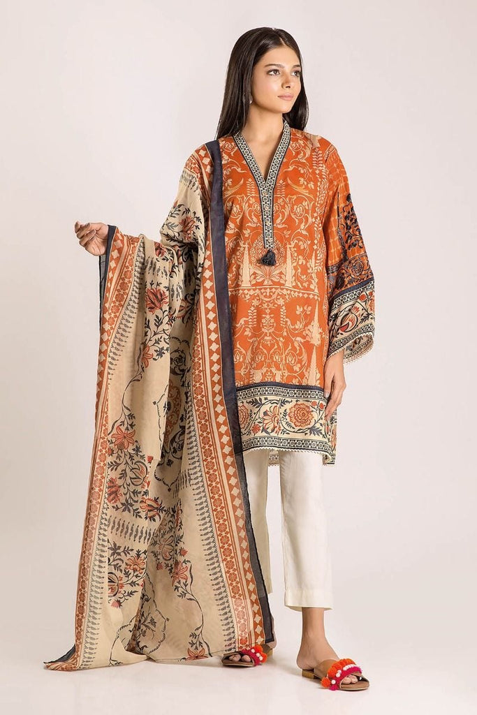 Khaadi Autumn Collection 2019 – M19420 Orange 2Pc