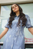 AlKaram MAK Spring/Summer 2020 – Two Piece Printed Denim Suit With Viscose Stole - MAK-A-001-20-Blue