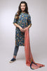 AlKaram MAK Spring/Summer Volume 2 – 2 Piece Printed Suit with Printed Viscose Stole - MAK-B-002-19-2-Blue