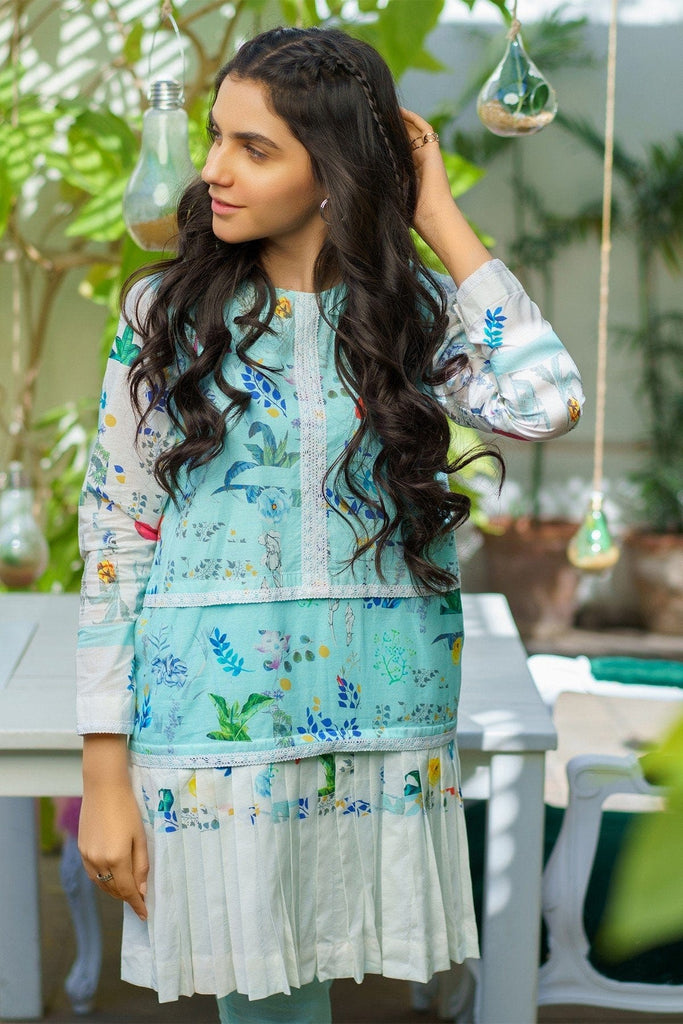 AlKaram MAK Spring/Summer 2020 – Two Piece Digital Printed Shirt With Cambric Trouser - MAK-C-001-20-Turquoise