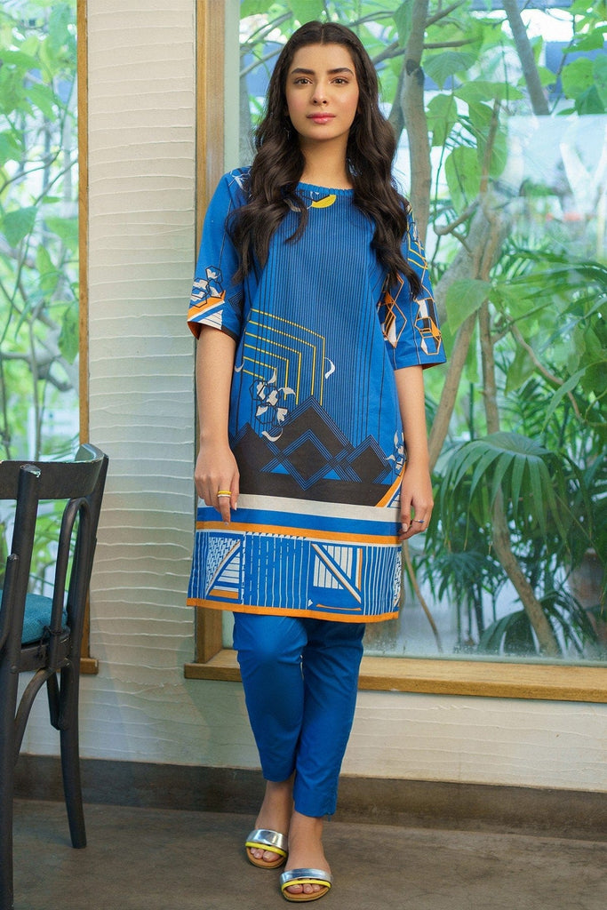 AlKaram MAK Spring/Summer 2020 – Two Piece Printed Cambric Suit With Cambric Trouser - MAK-F-002-20-Blue