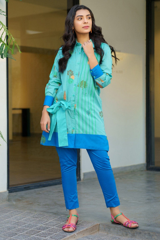 AlKaram MAK Spring/Summer 2020 – Two Piece Printed Cambric Suit With Cambric Trouser - MAK-F-003-20-green