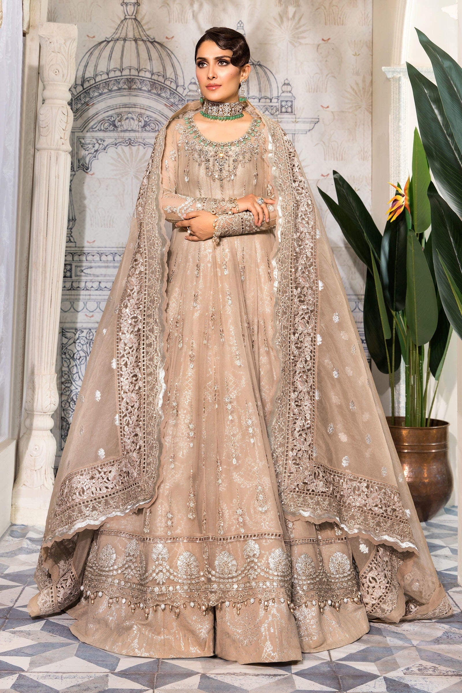womens beige shirt dress Beige 3 Piece Pakistani Suit main image 0