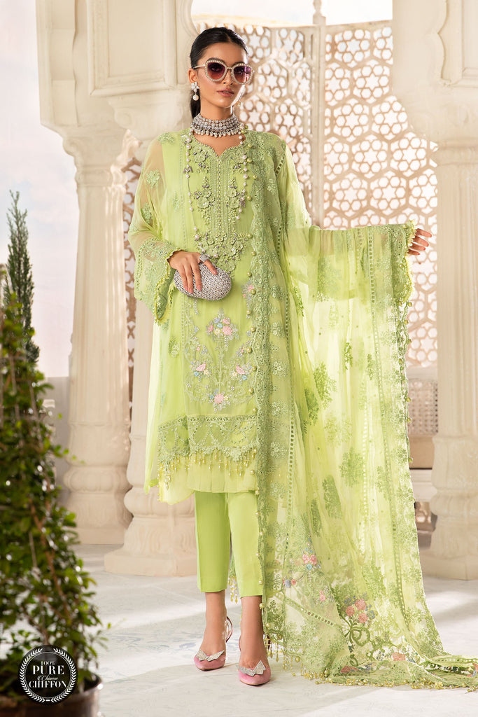 MARIA.B Luxury Chiffon Collection 2022 – MPC-22-207-Lime Green