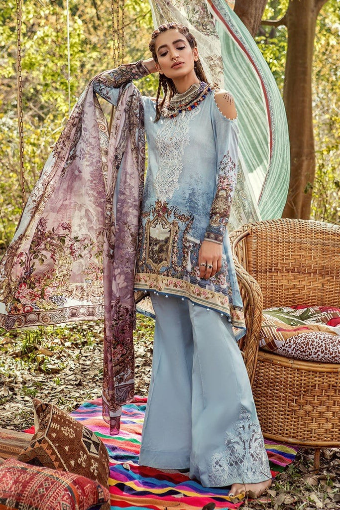 MARIA.B. MPrints Lawn Collection 2018 – MPT 213 B Blue