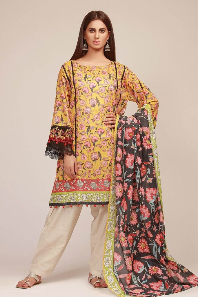 Khaadi The Tale of Spring Lawn Collection 2019 – MR19104 Yellow 2Pc