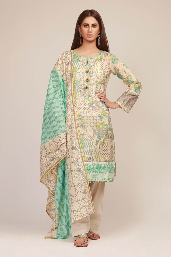 Khaadi The Tale of Spring Lawn Collection 2019 – MR19106 Beige 2Pc