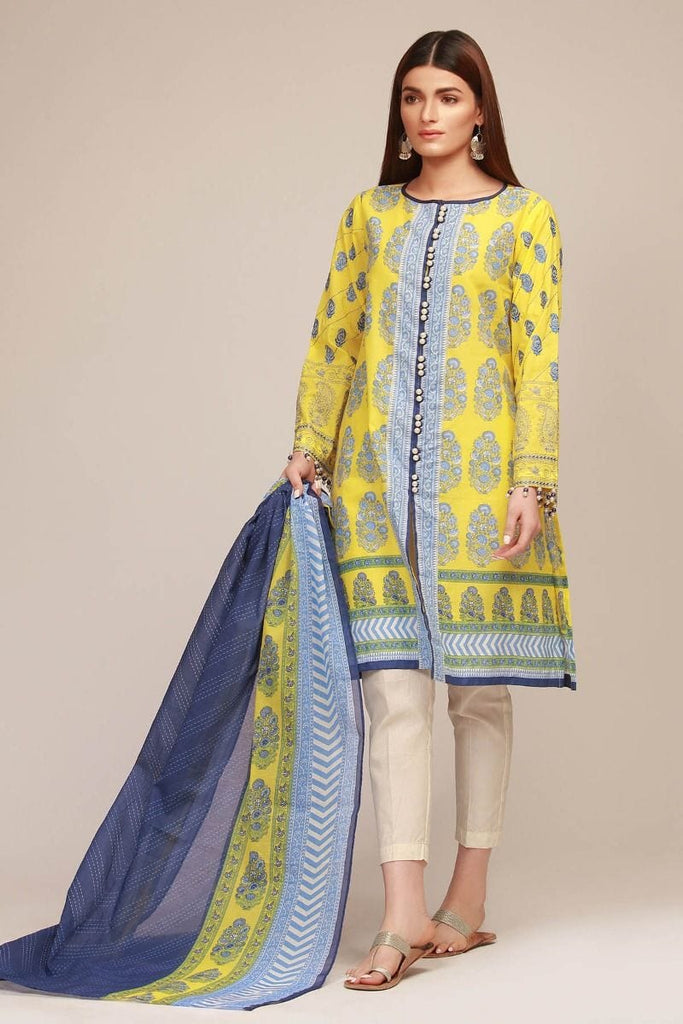 Khaadi The Tale of Spring Lawn Collection 2019 – MR19108 Yellow 2Pc